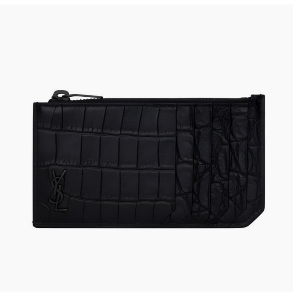 SAINT LAURENT crock embossed wallet